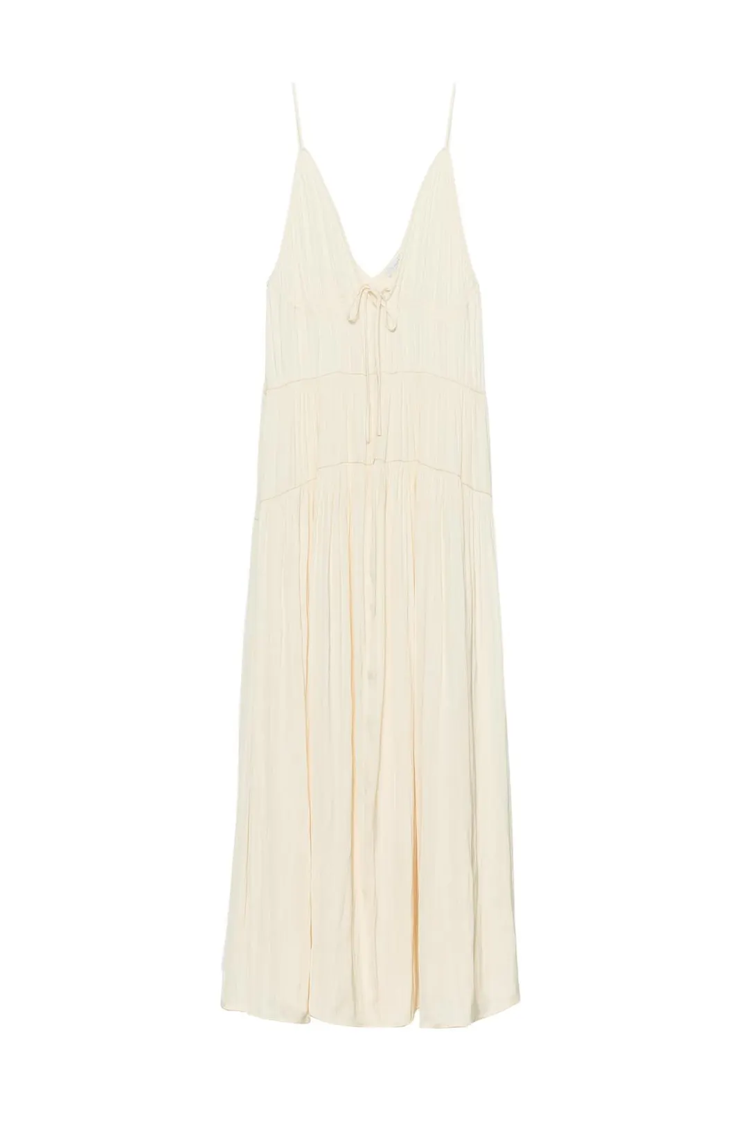 Платье длинное атласное со сборками, Zara