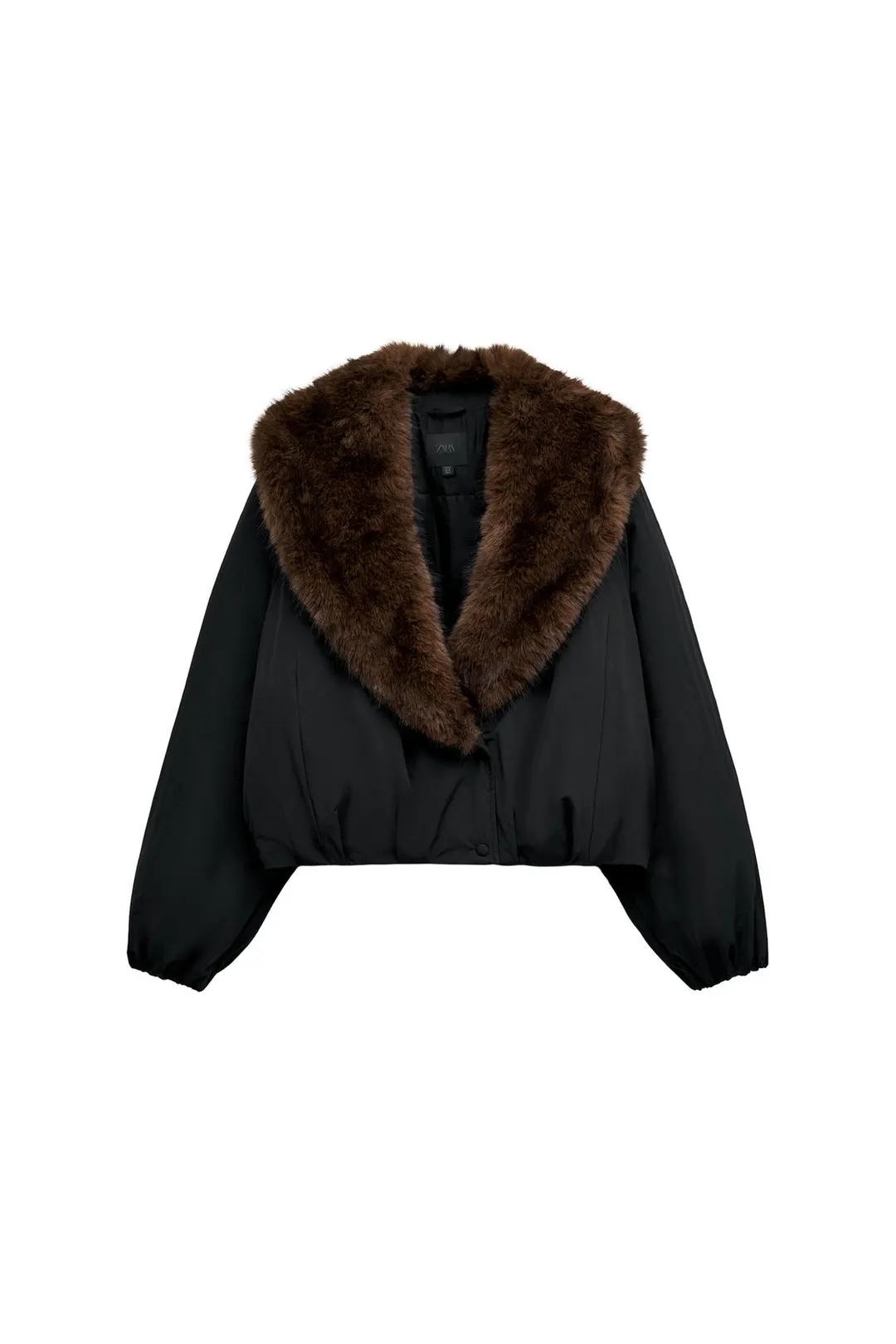 Утепленная куртка с контрастным искусственным мехом, Zara