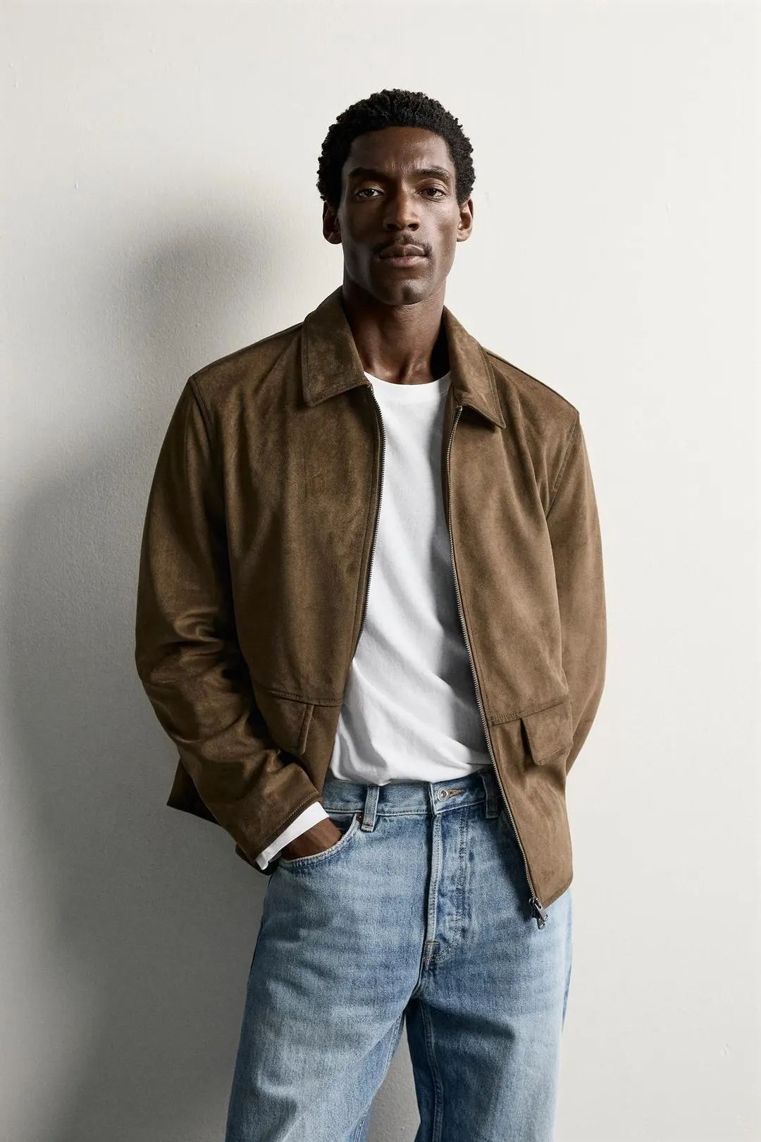 Куртка прямого кроя из искусственной замши, Zara