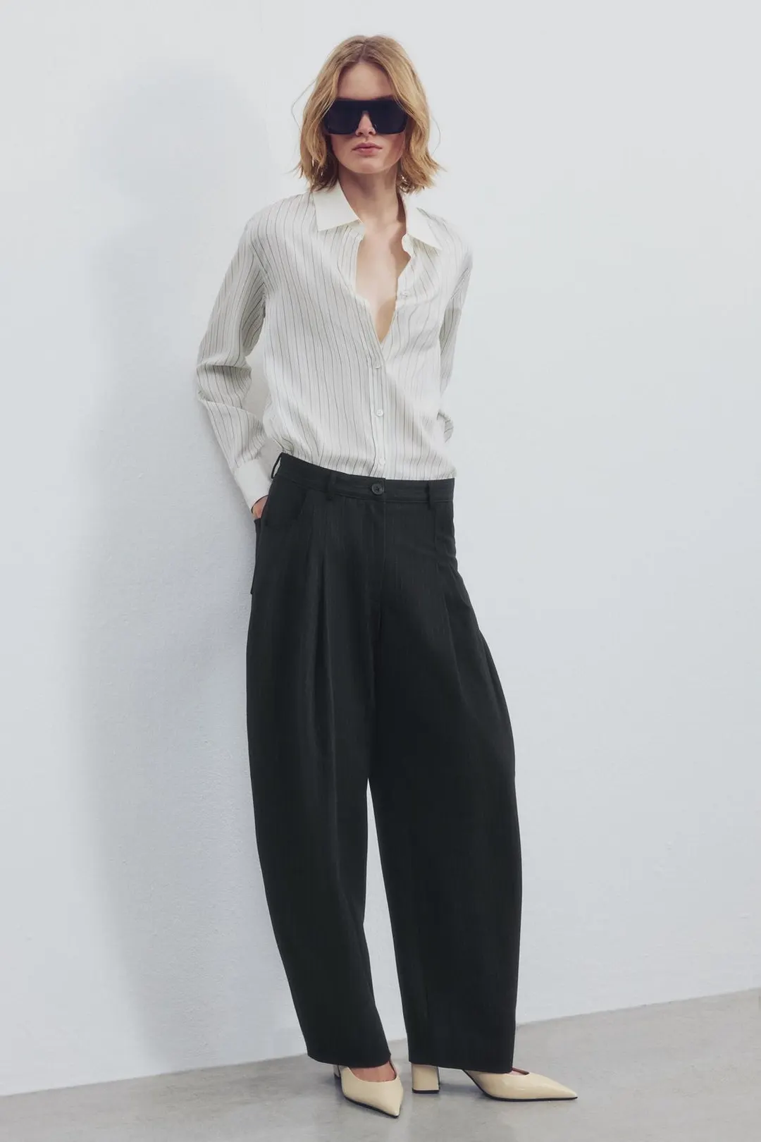 Туфли с открытой пяткой из кожи, Zara