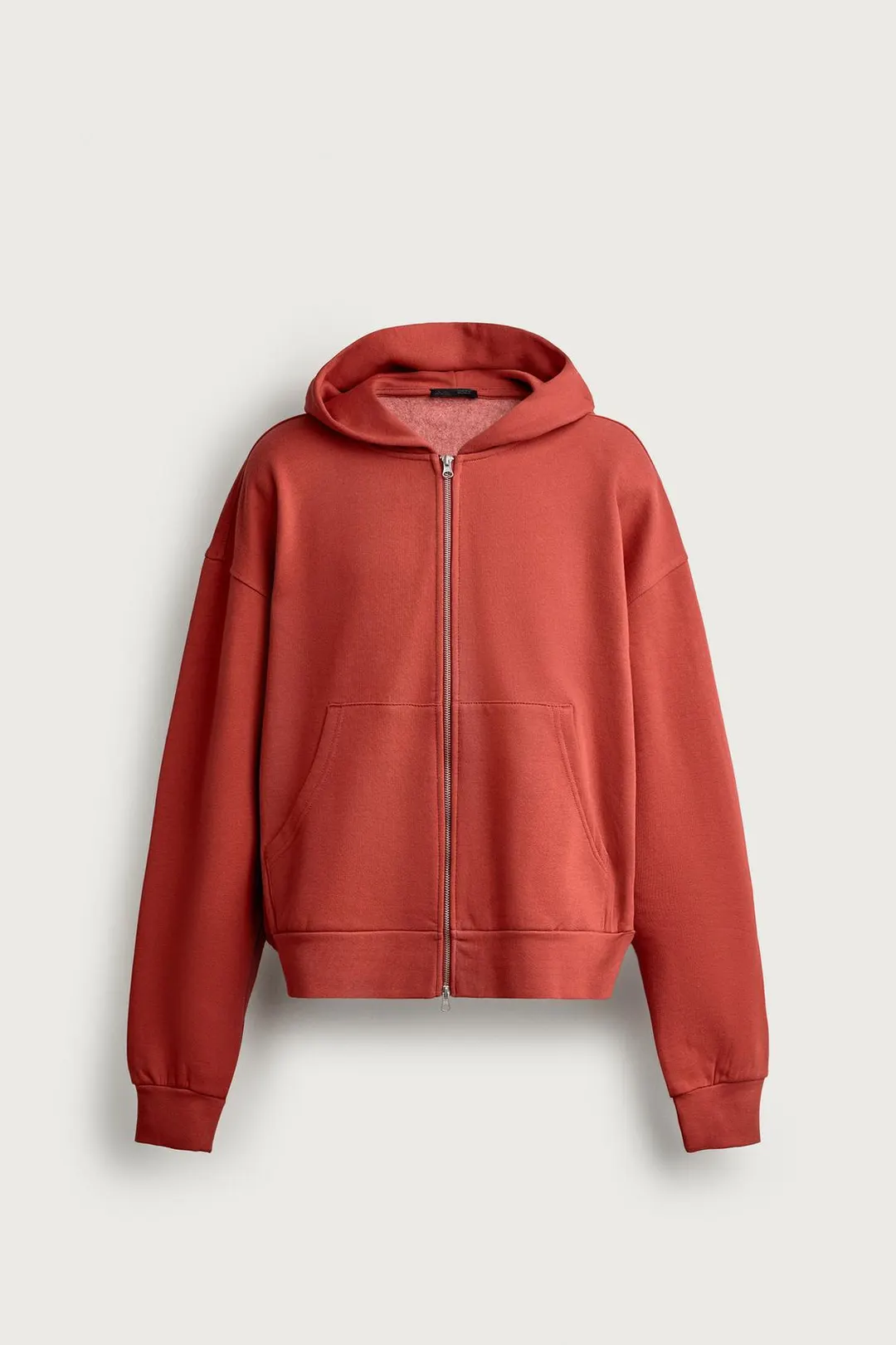 Худи базовое свободного кроя на молнии, Zara