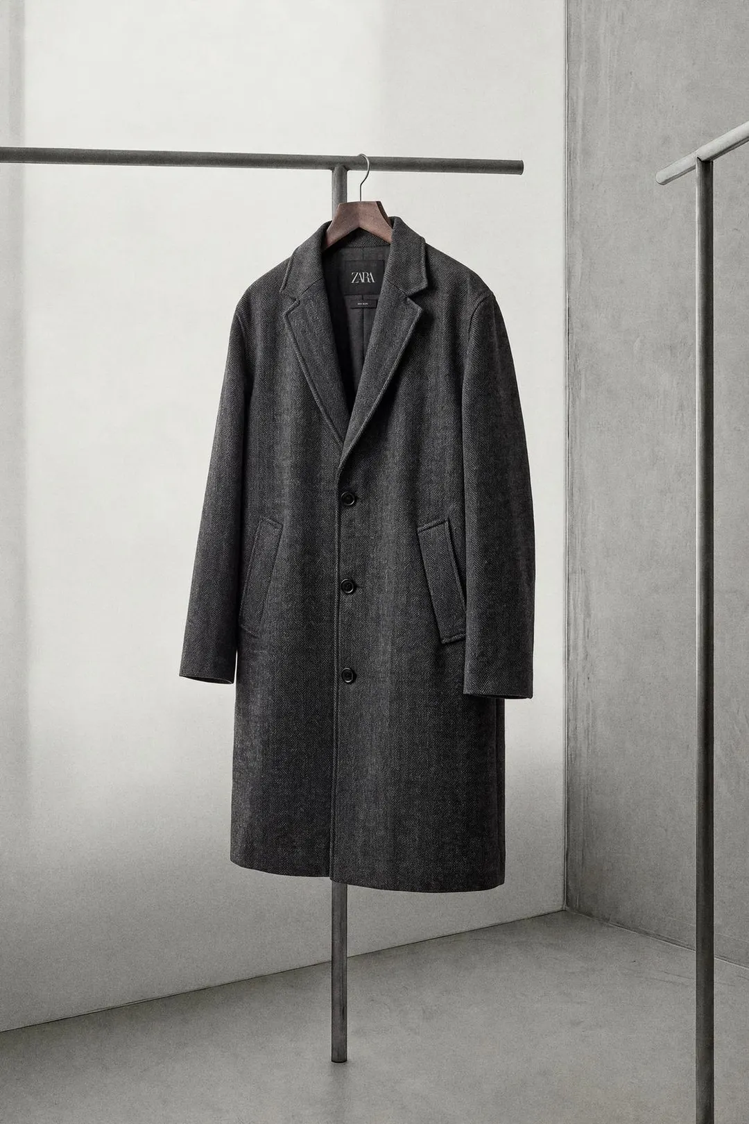 Пальто свободного кроя из смесовой шерсти, Zara