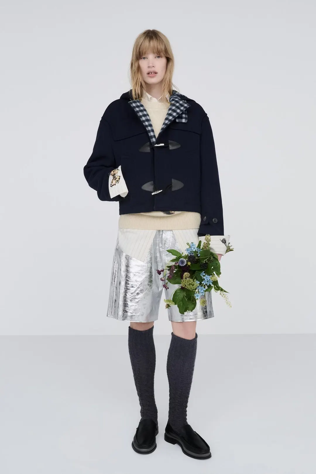 Укороченное пальто длины 3/4 из 100% шерсти, Zara