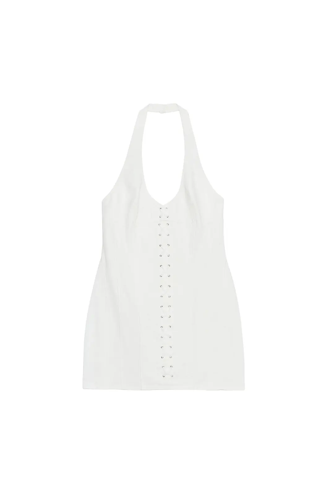 Мини-платье халтер со шнуровкой, Zara