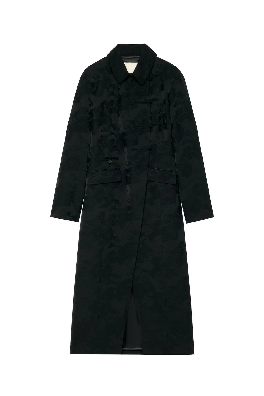 Пальто асимметричного кроя из жаккарда с застёжкой-бранденбург ZW Collection, Zara