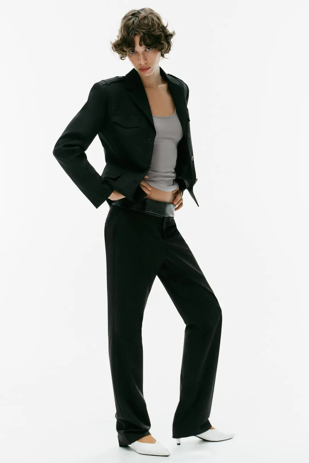 Укороченный пиджак с лацканами, Zara