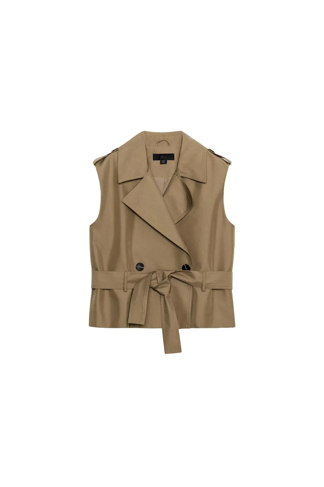 Двубортный жилет с поясом, Zara