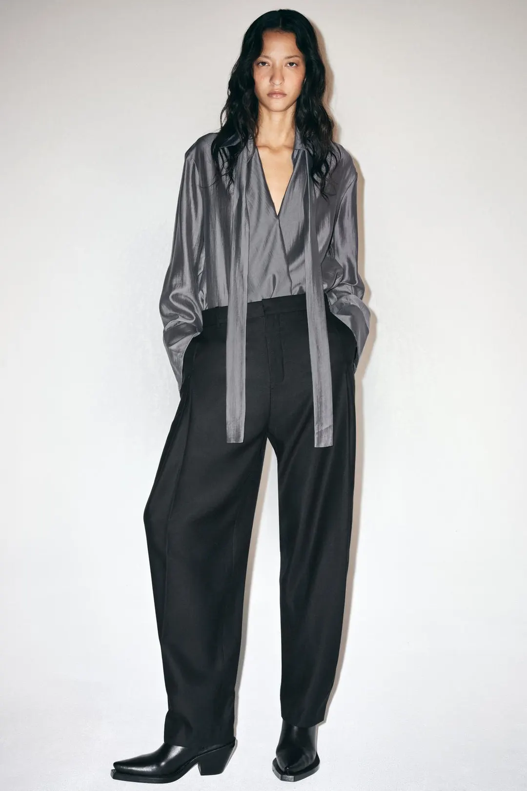 Брюки широкого кроя ZW Collection, Zara