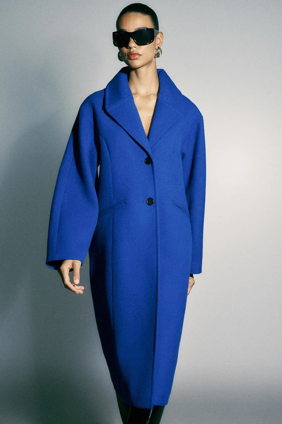 Пальто оверсайз со спущенными плечами, Zara