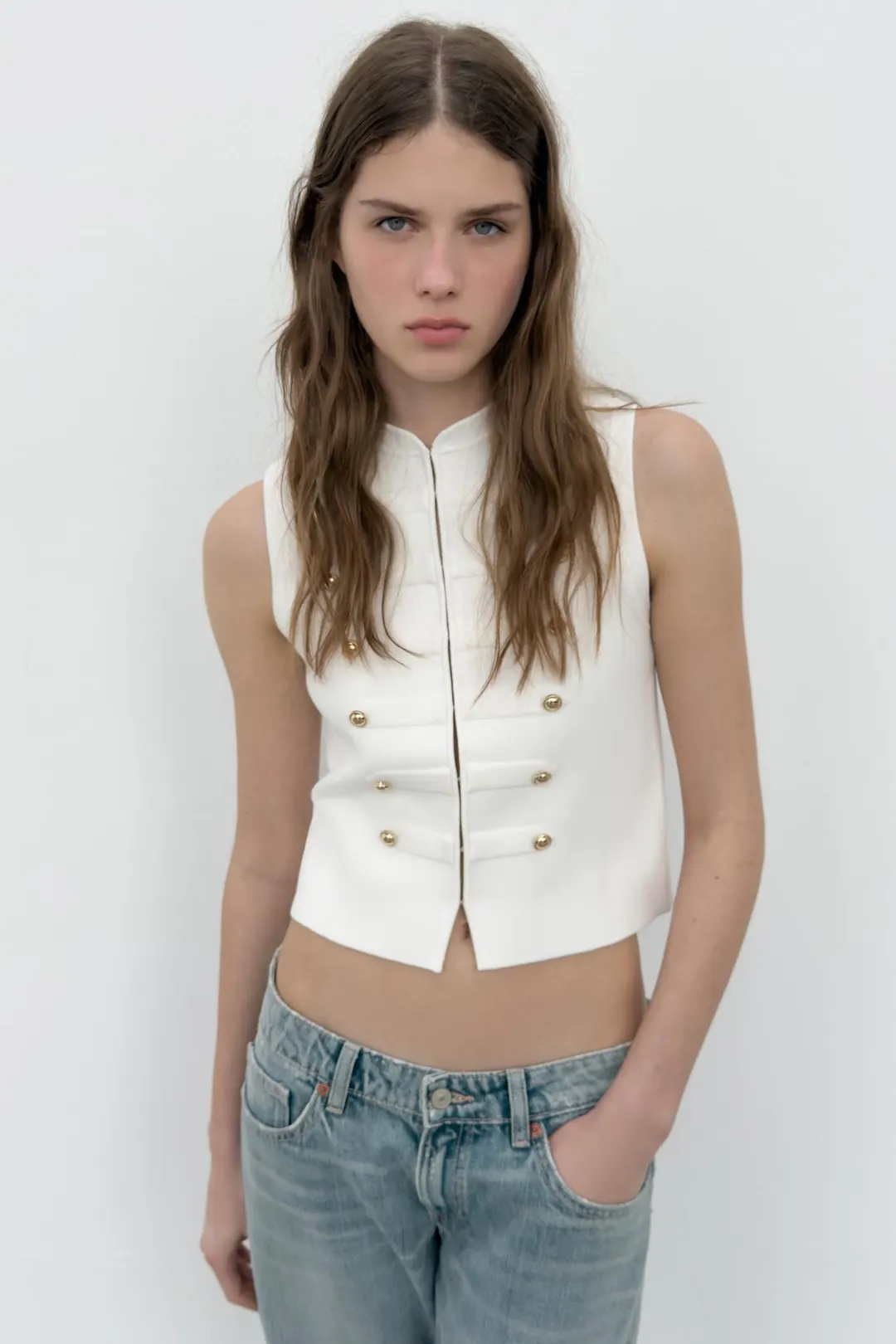 Топ-жилет на пуговицах, Zara