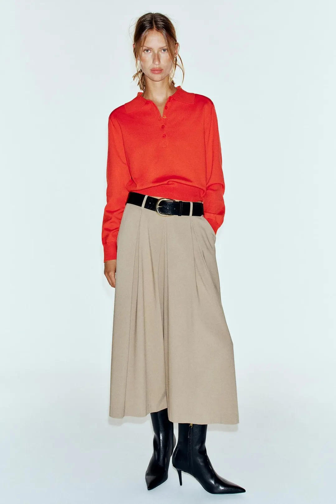 Кюлоты со складками и поясом, Zara