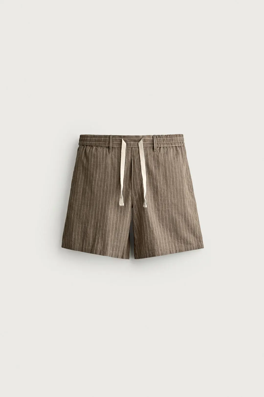Бермуды свободного кроя из хлопка и льна, Zara