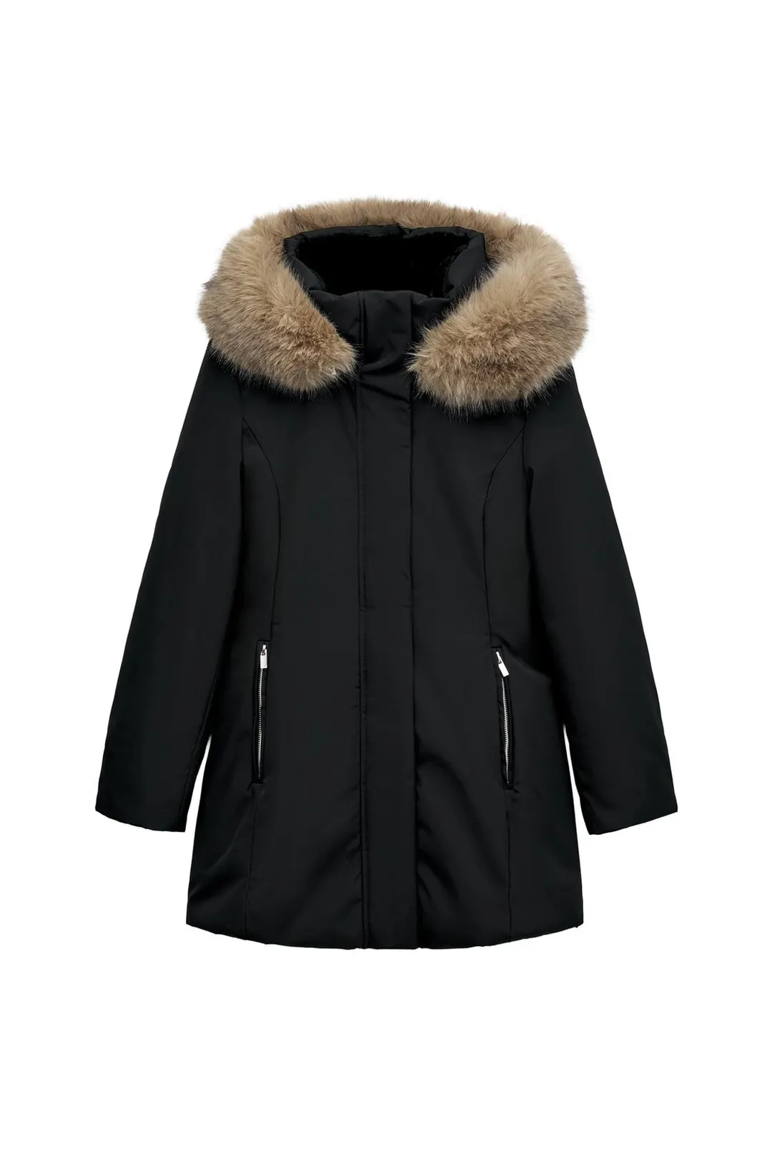 Анорак с капюшоном из искусственного меха, Zara