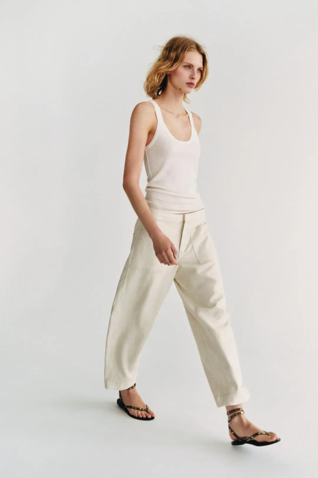 Брюки ZW Collection фасона barrel, Zara