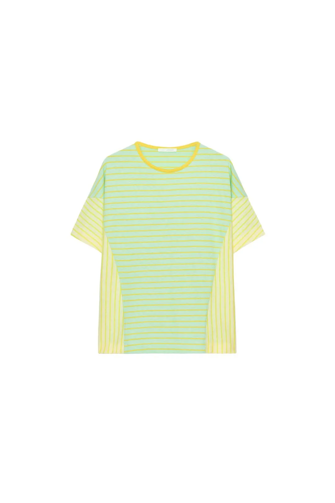 Футболка в полоску из хлопка и льна, Zara