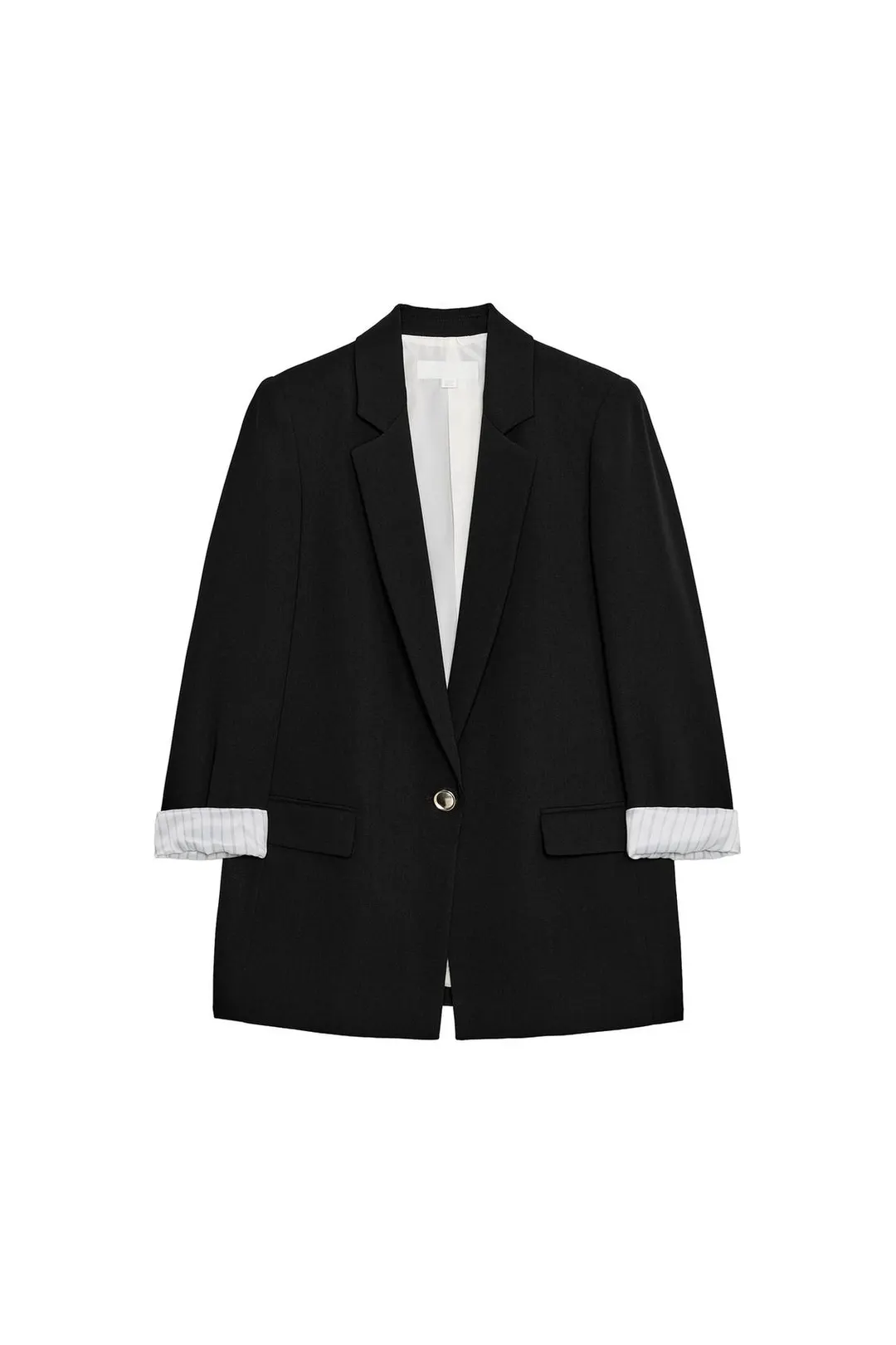 Блейзер с подплечниками и принтованными манжетами, Zara