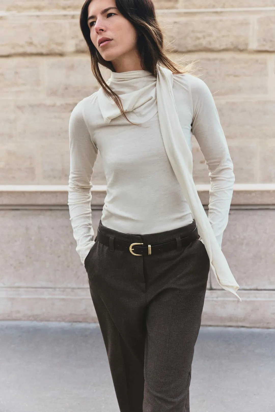 Топ с драпированным вырезом, Zara