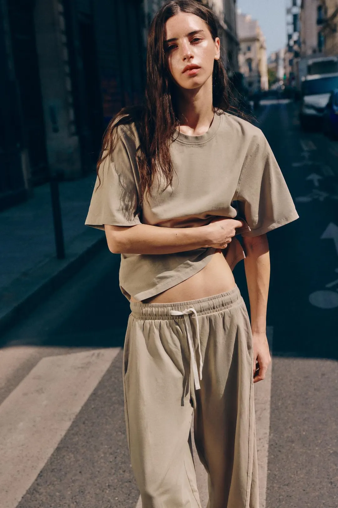 Облегающая футболка из хлопка, Zara