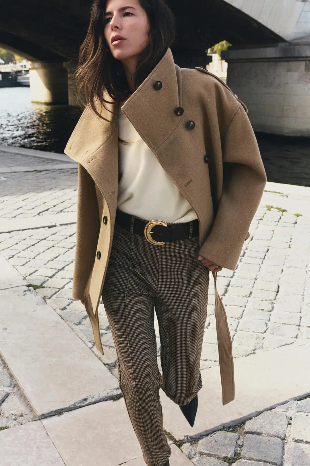 Легинсы с поясом и декоративными швами, Zara