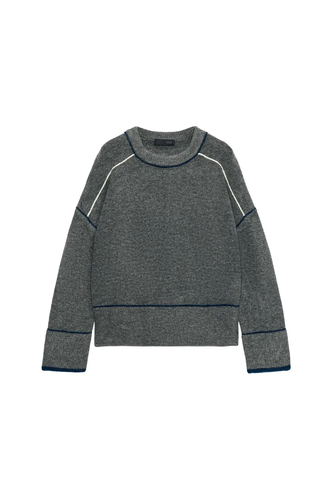 Вязаный свитер с контрастным кантом, Zara
