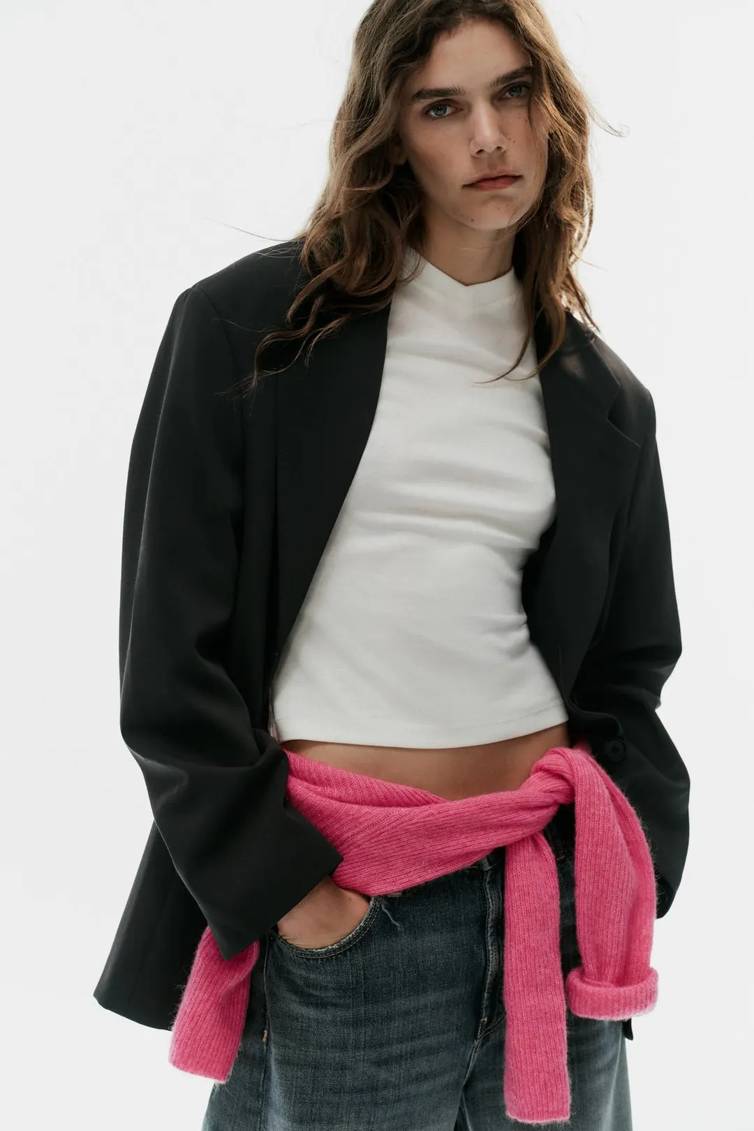 Блейзер оверсайз с подплечниками, Zara