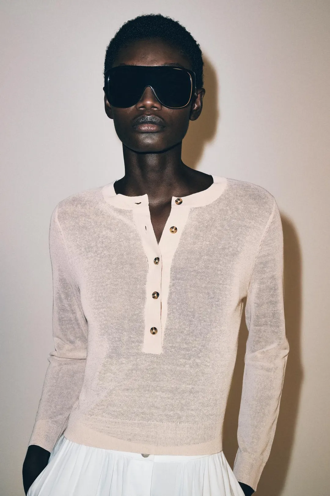 Вязаный свитер хенли, Zara