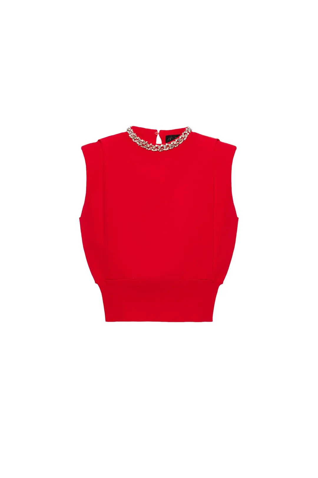 Топ с круглым вырезом и подплечниками, Zara