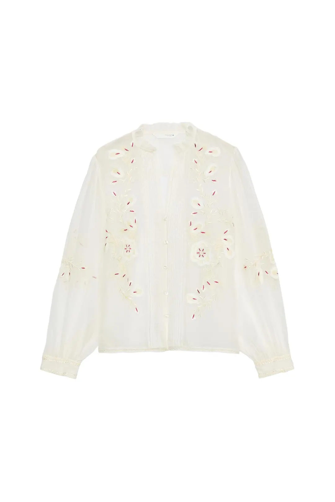 Блузка из органзы с вышивкой ZW Collection, Zara