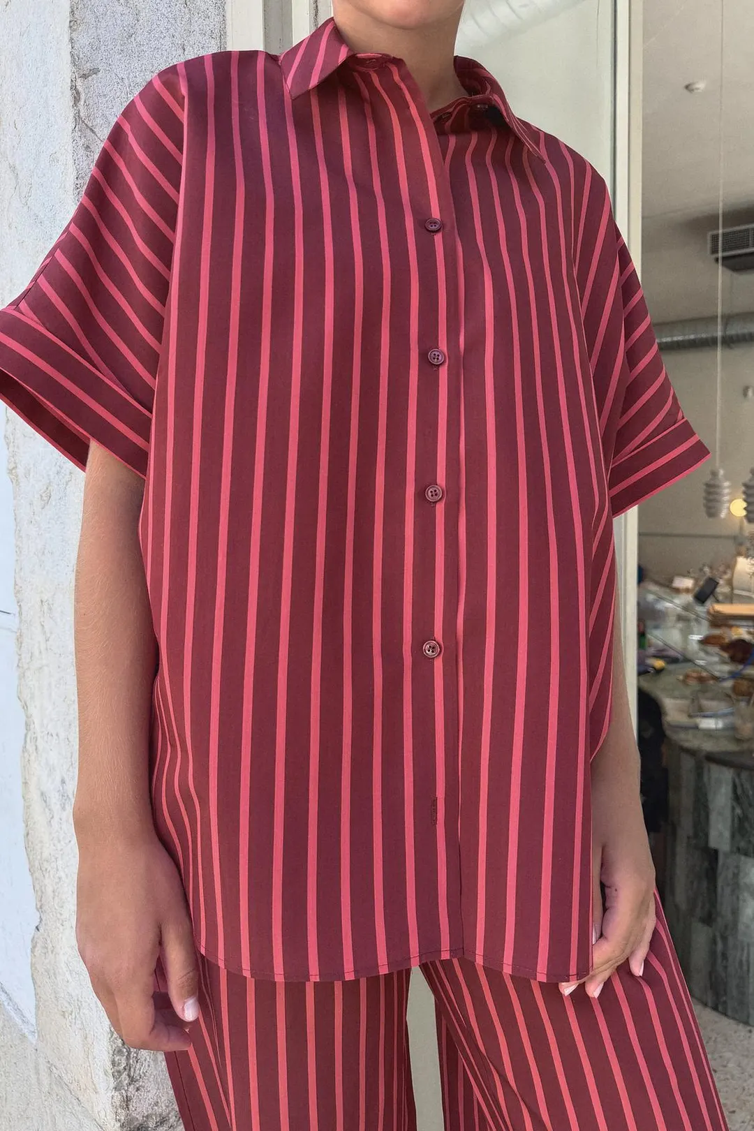 Рубашка в полоску с короткими рукавами, Zara