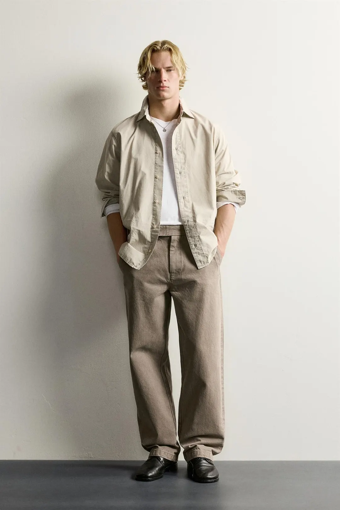 Брюки чинос прямого кроя с хлястиками, Zara