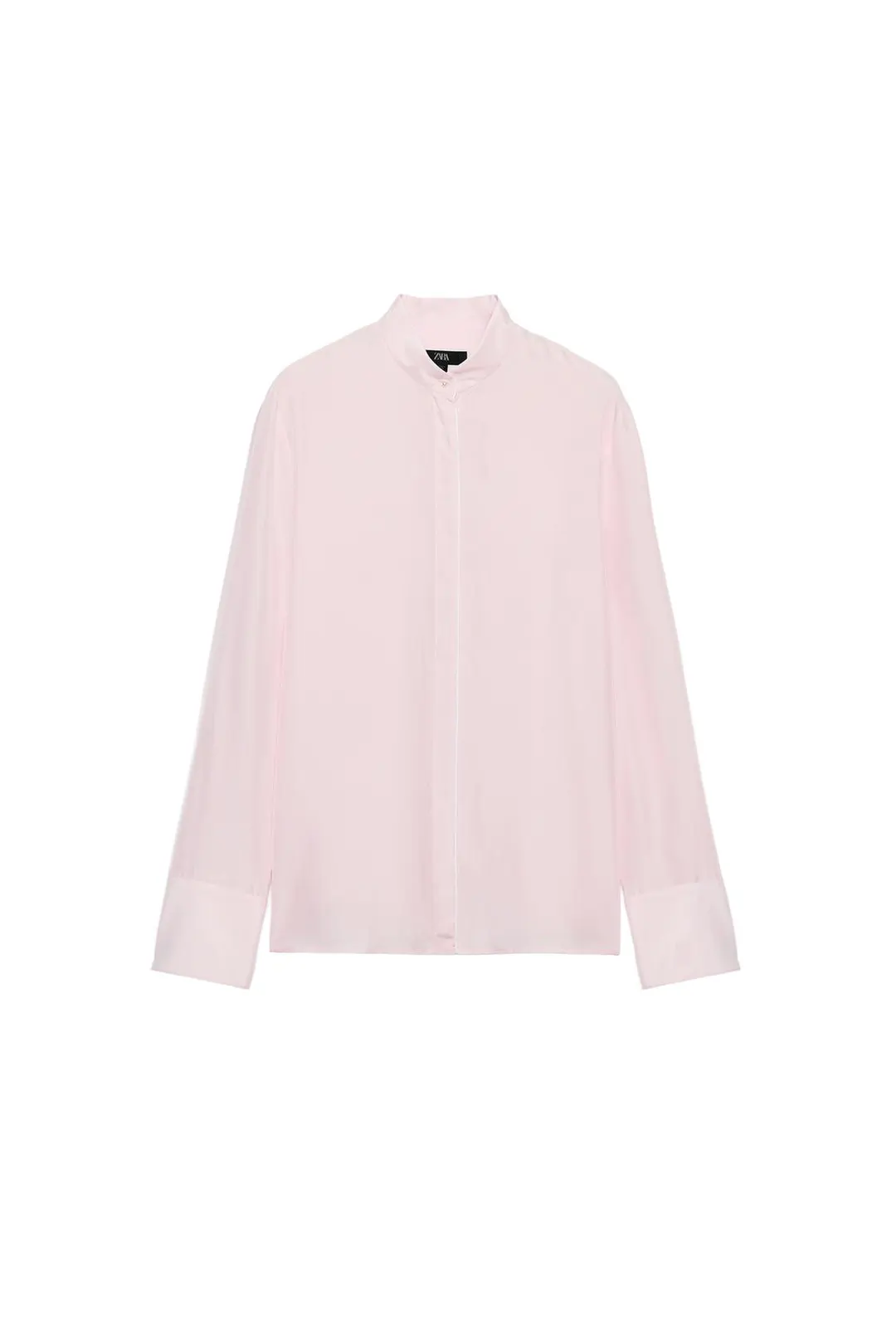 Рубашка из 100% шелка с кантом ZW Collection, Zara