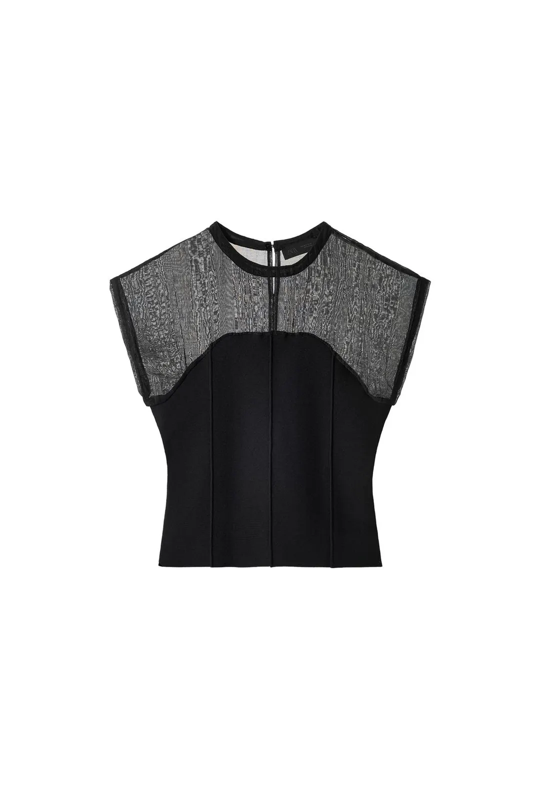 Контрастный вязаный топ, Zara