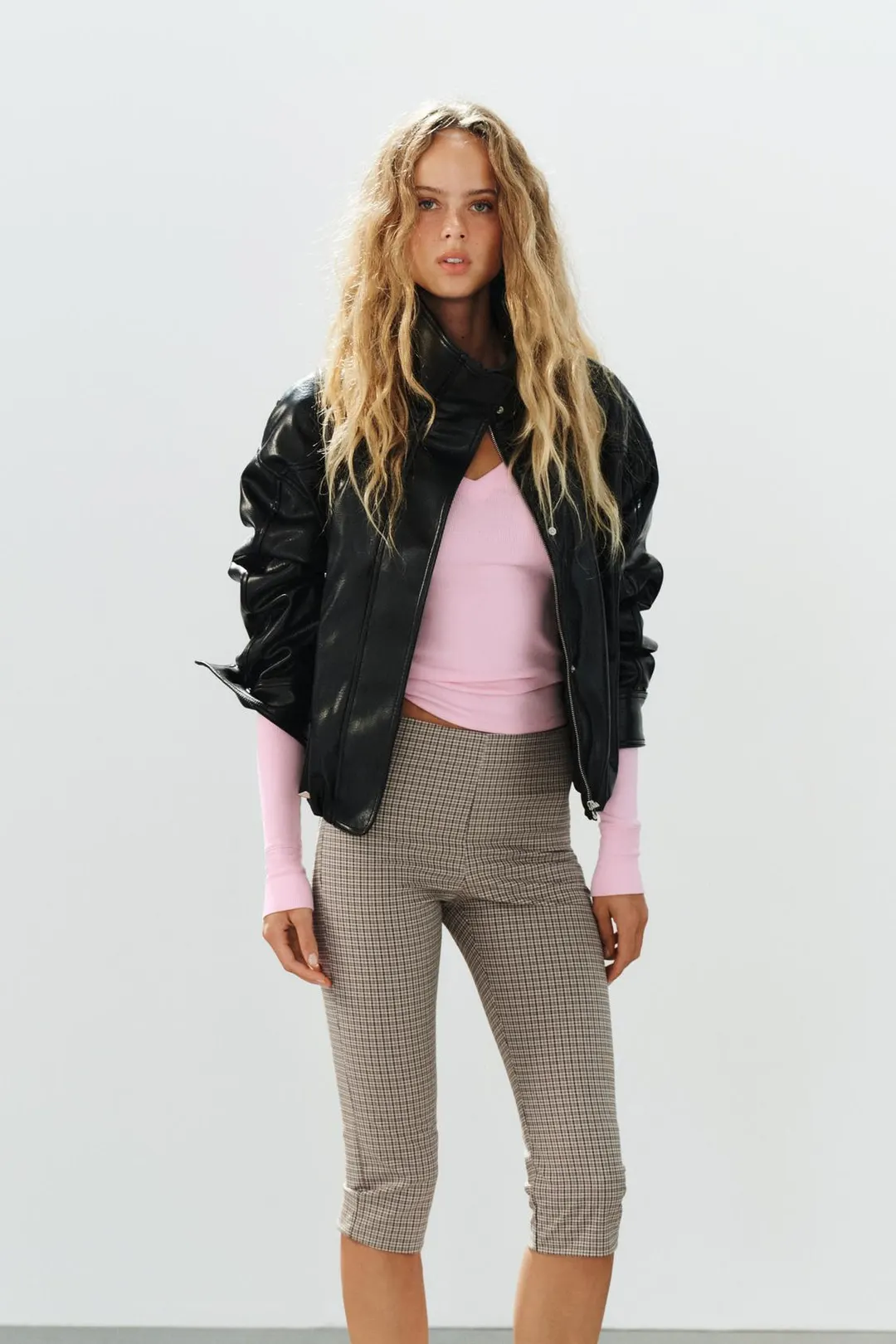 Брюки капри в клетку, Zara