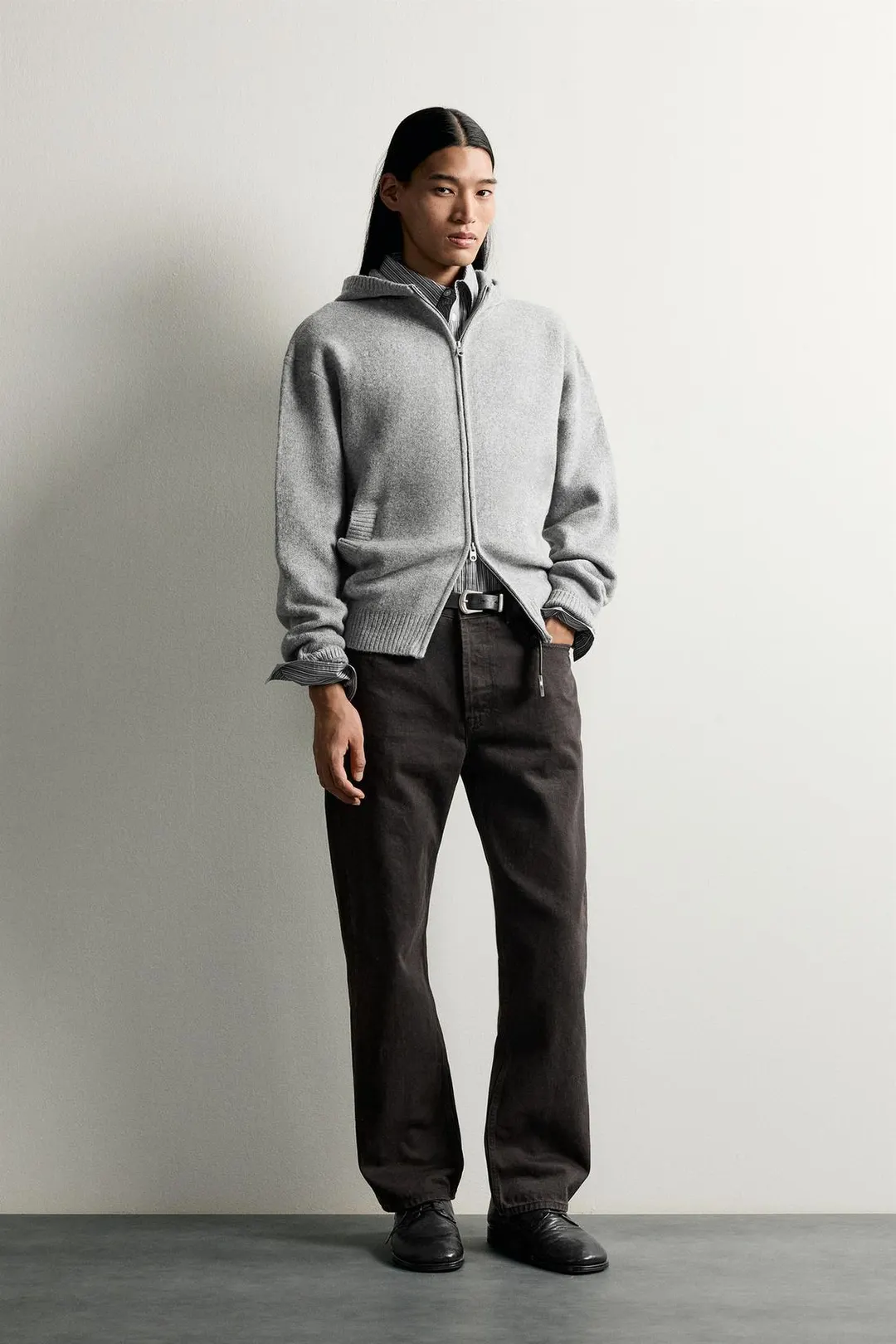 Кардиган свободного кроя с капюшоном, Zara