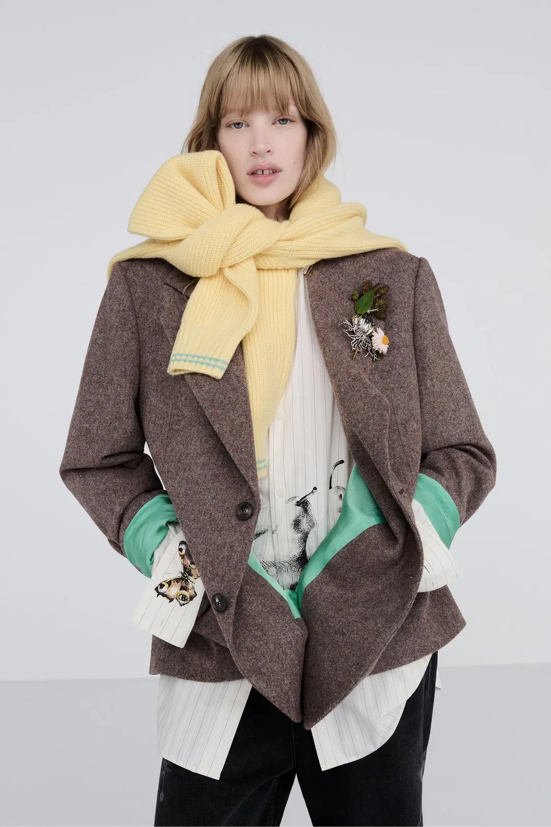 Костюмный блейзер из 100% шерсти, Zara