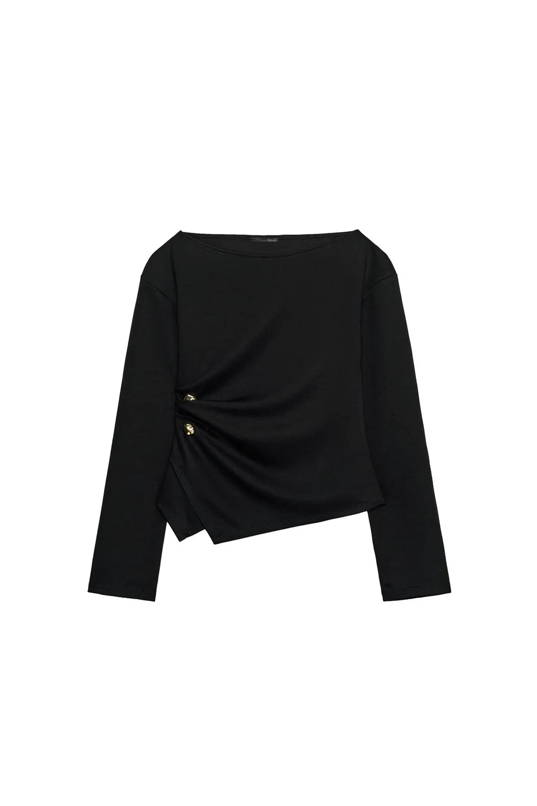 Топ из мягкой ткани с брошью, Zara