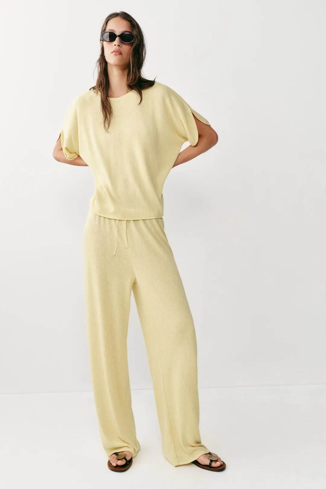 Фактурные брюки-палаццо, Zara