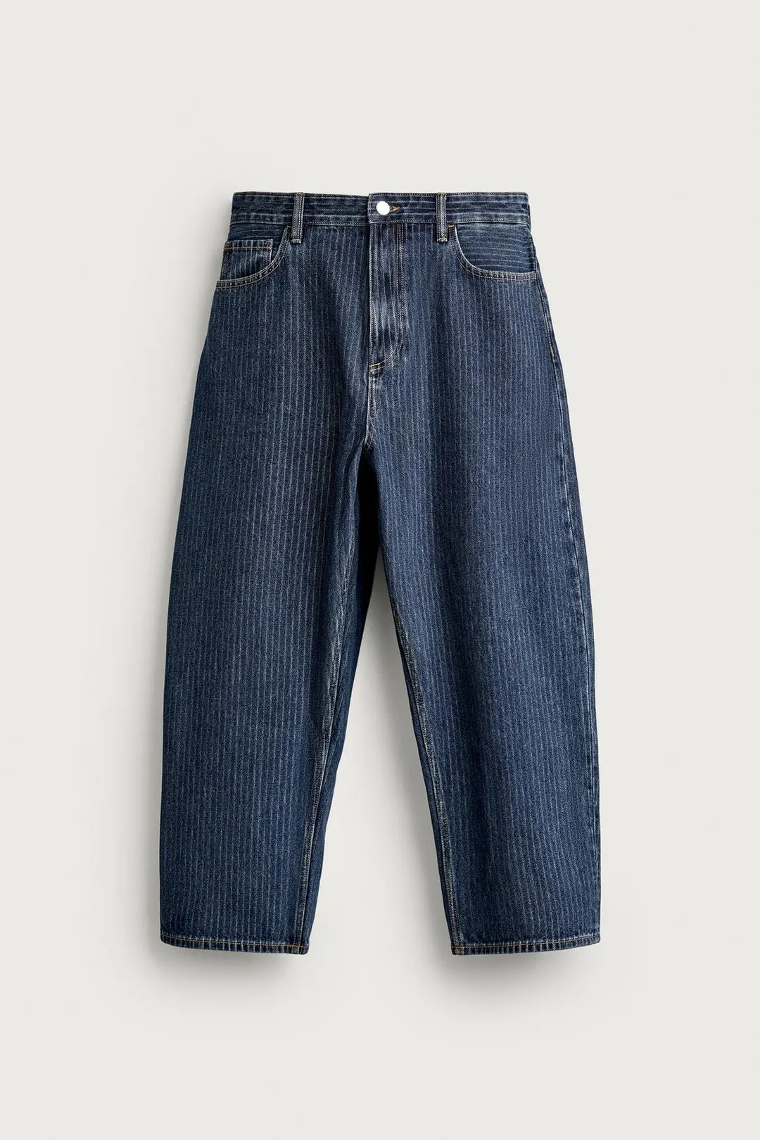 Широкие зауженные книзу джинсы в полоску, Zara