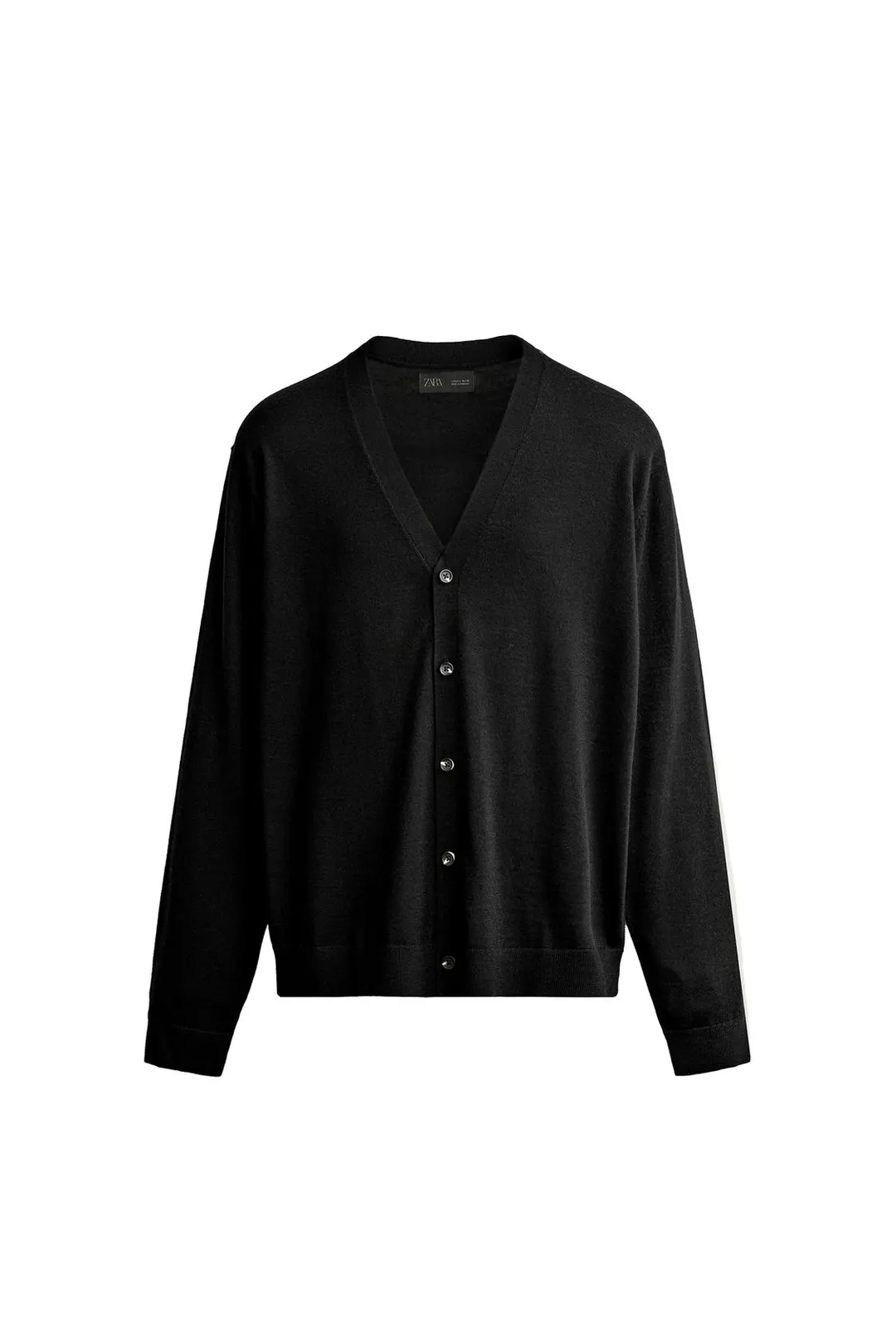 Кардиган прямого кроя из 100% шерсти, Zara