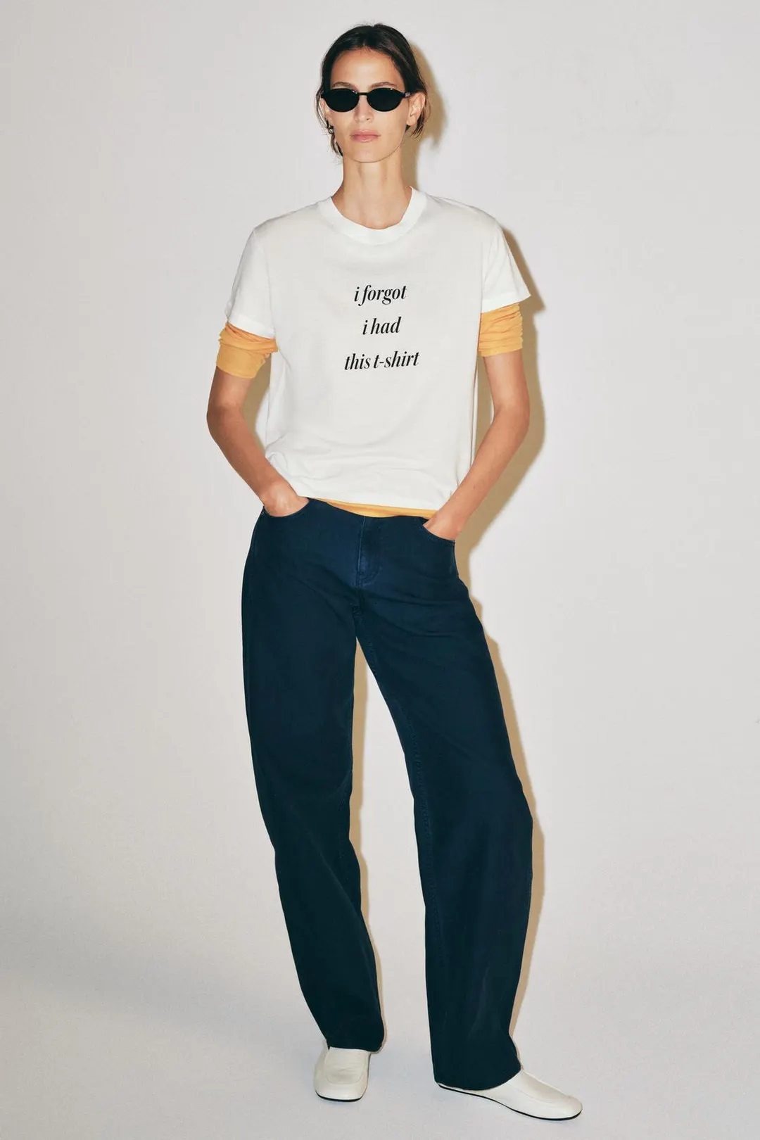 Футболка из струящейся ткани с надписью, Zara