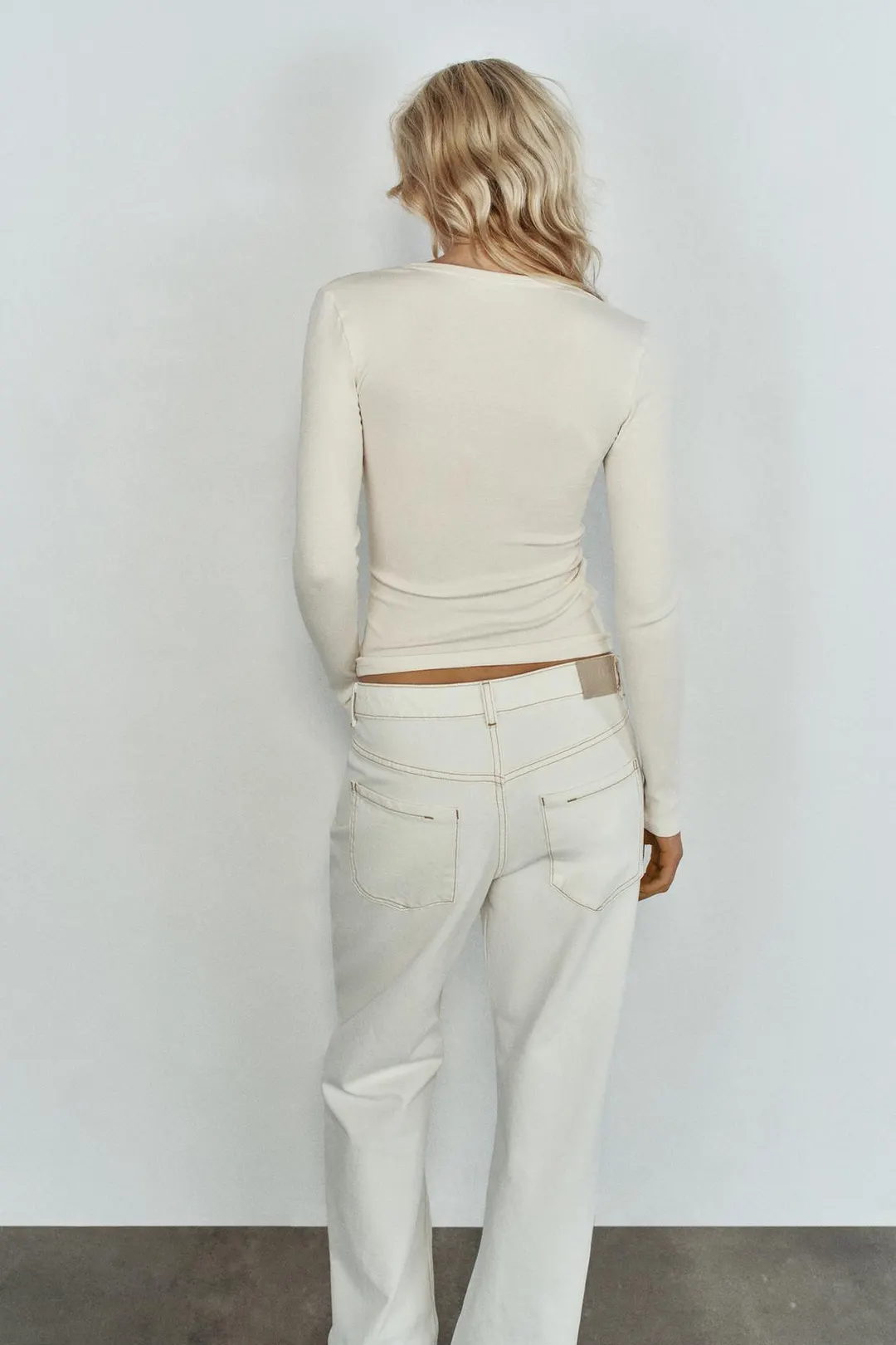 Футболка хенли с длинными рукавами, Zara