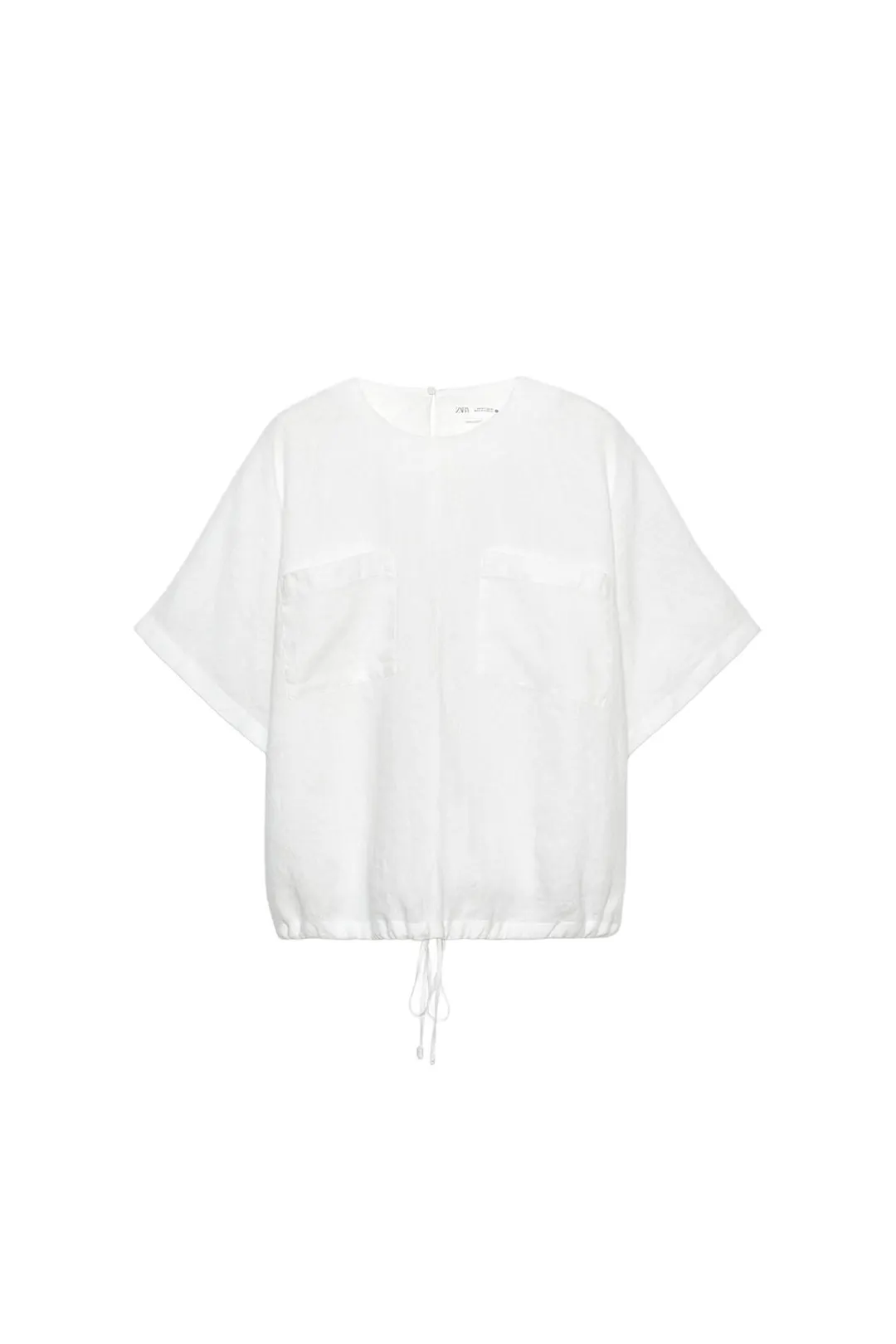 Топ из 100% льна с завязками ZW Collection, Zara