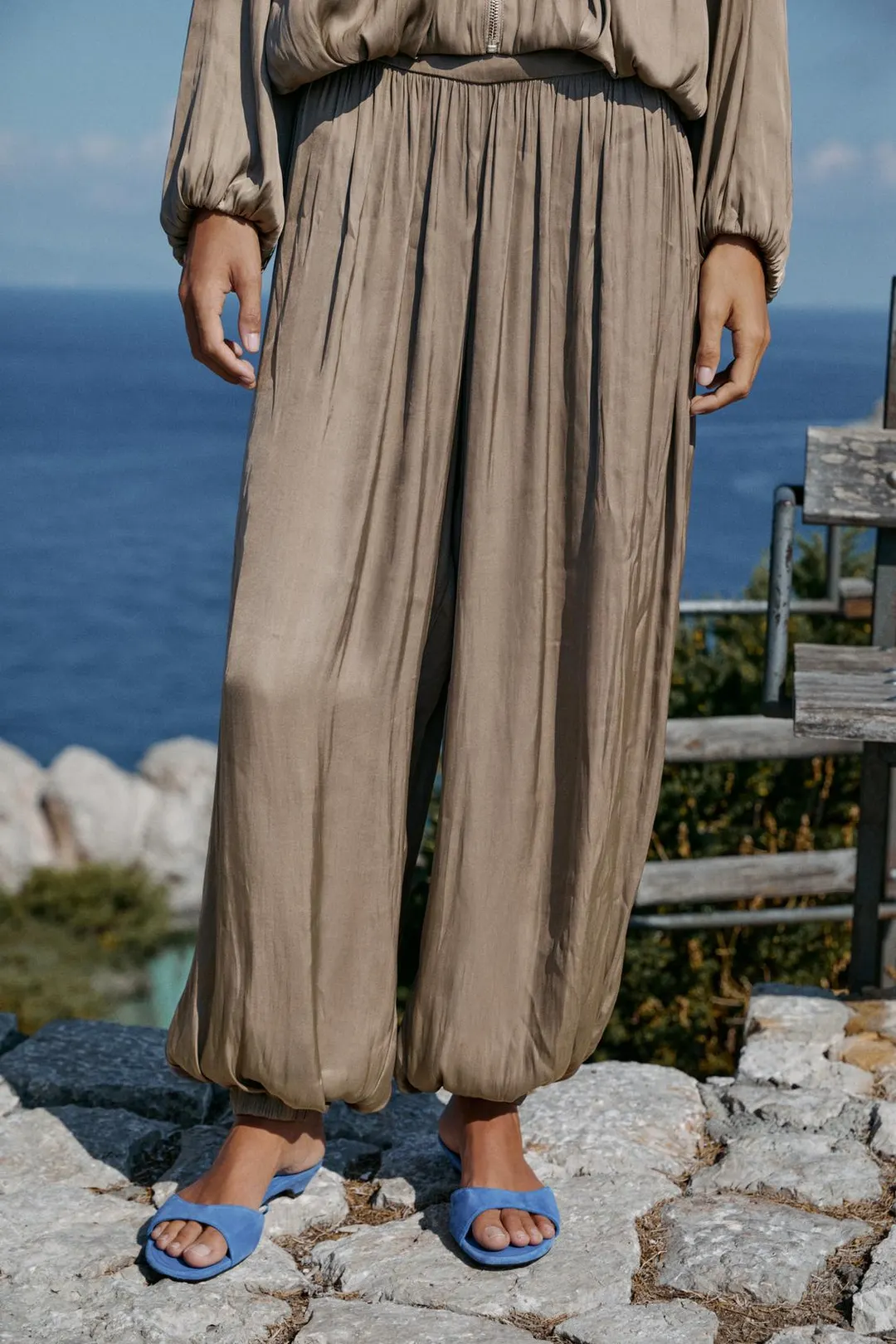 Атласные брюки-саруэл, Zara