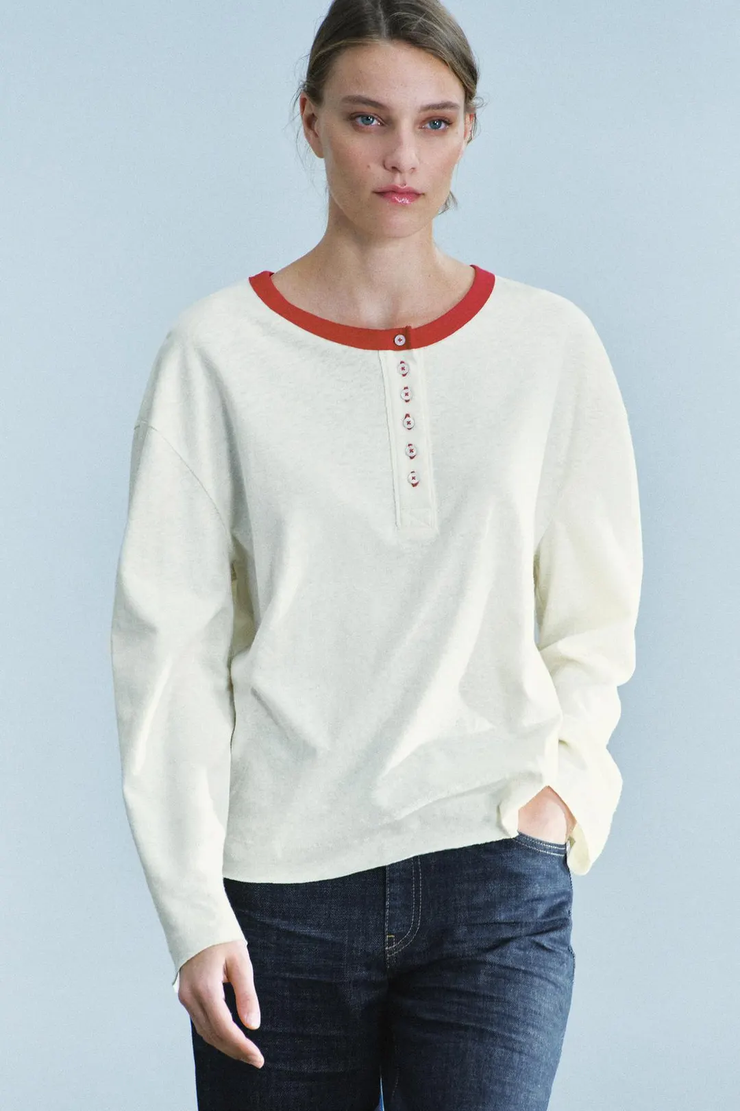Футболка хенли фактурная, Zara