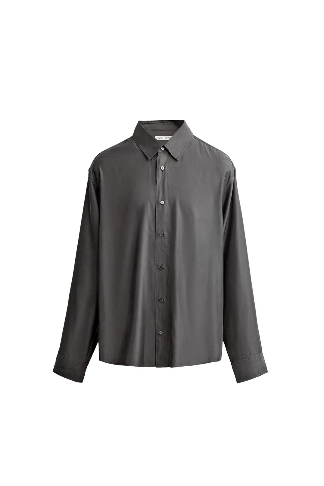 Рубашка струящаяся из смесового купро, Zara