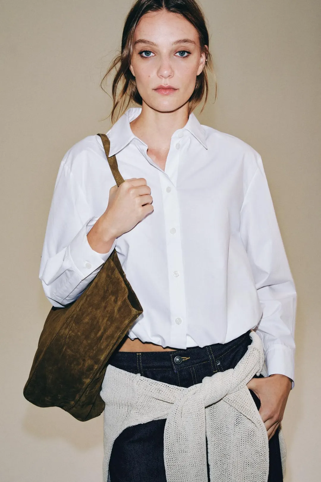 Рубашка из поплина ZW Collection, Zara