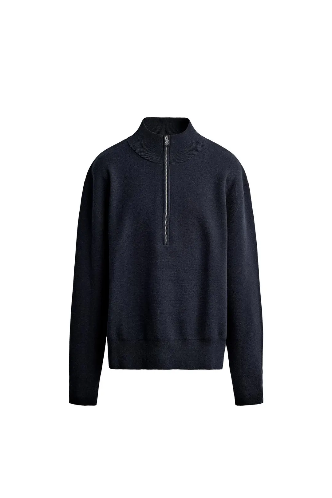 Свитер из хлопка и шерсти с молнией до груди, Zara
