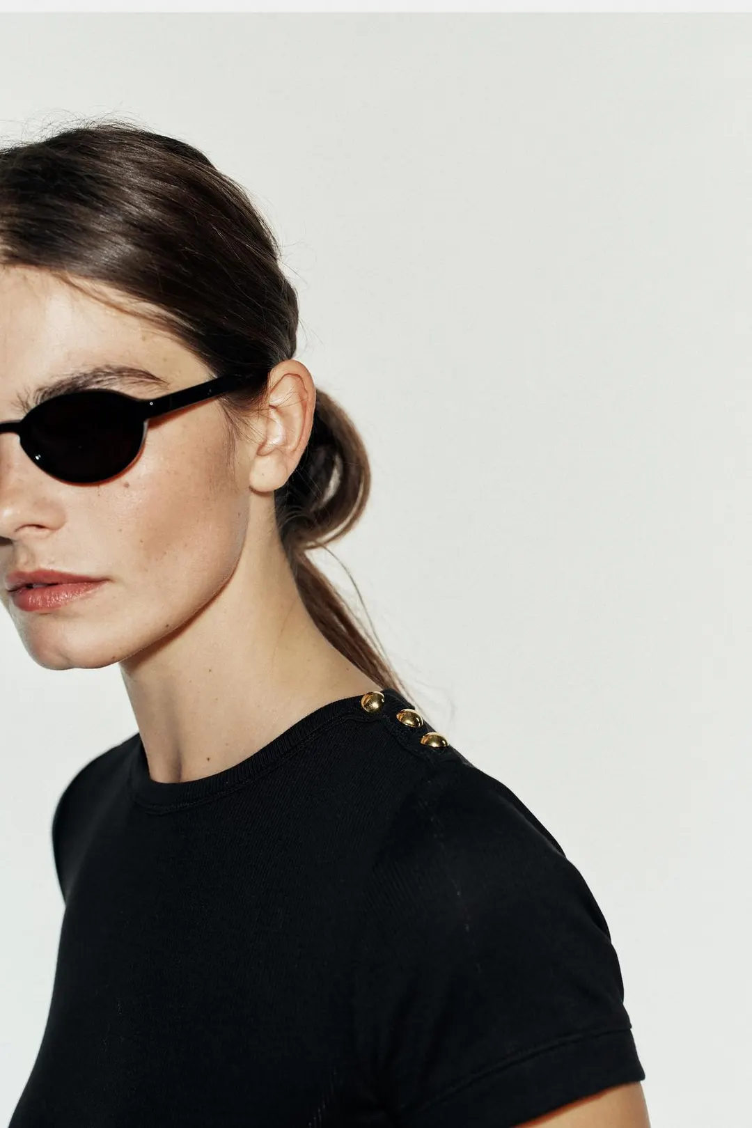 Топ в рубчик на пуговицах, Zara