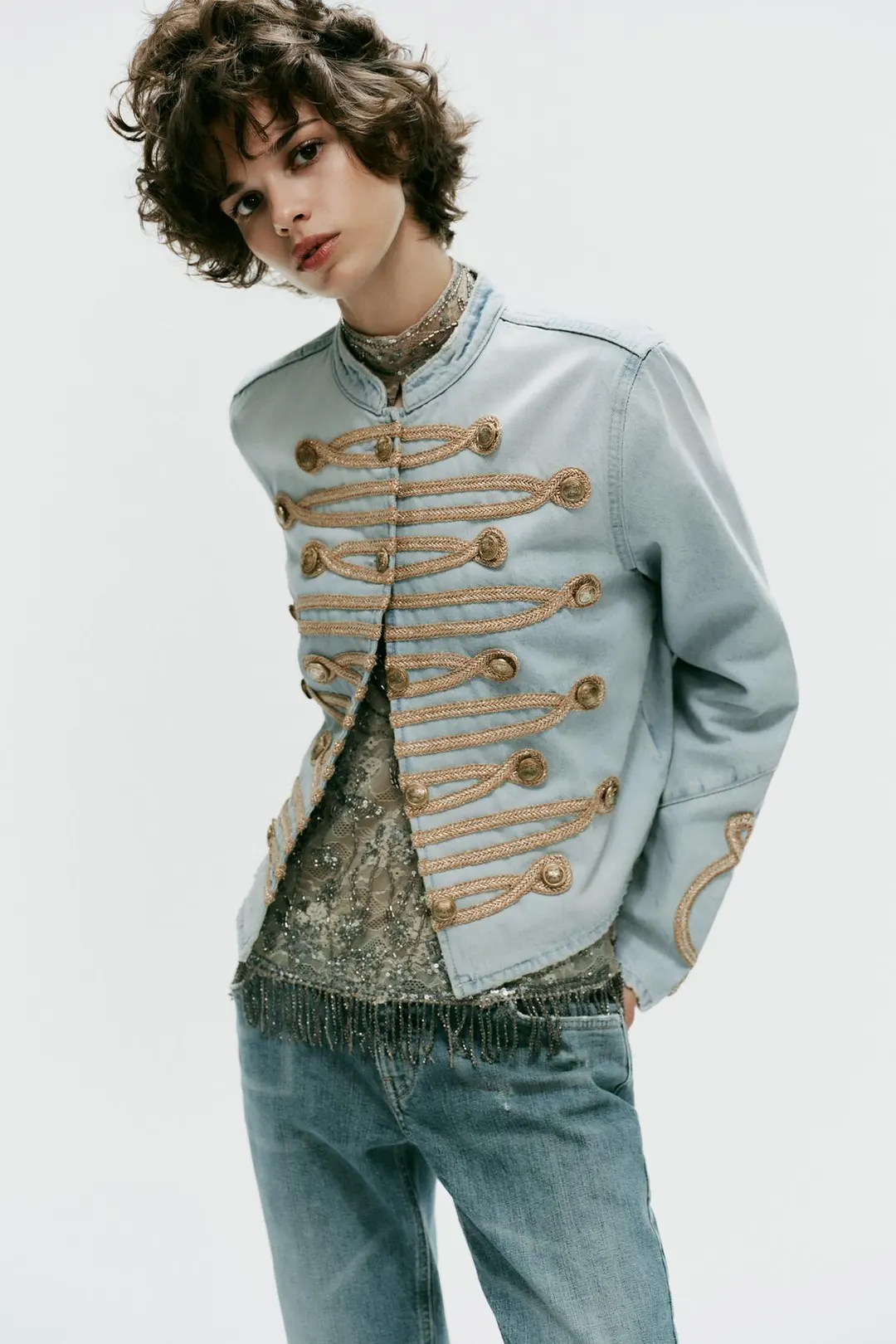 Куртка джинсовая на пуговицах TRF, Zara