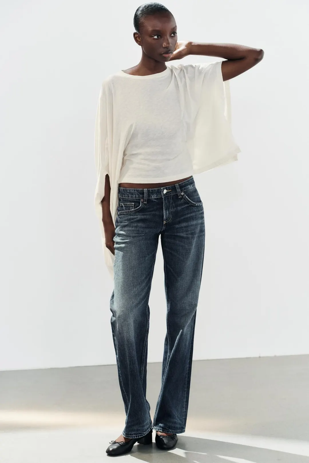 Футболка-кейп асимметричного кроя, Zara